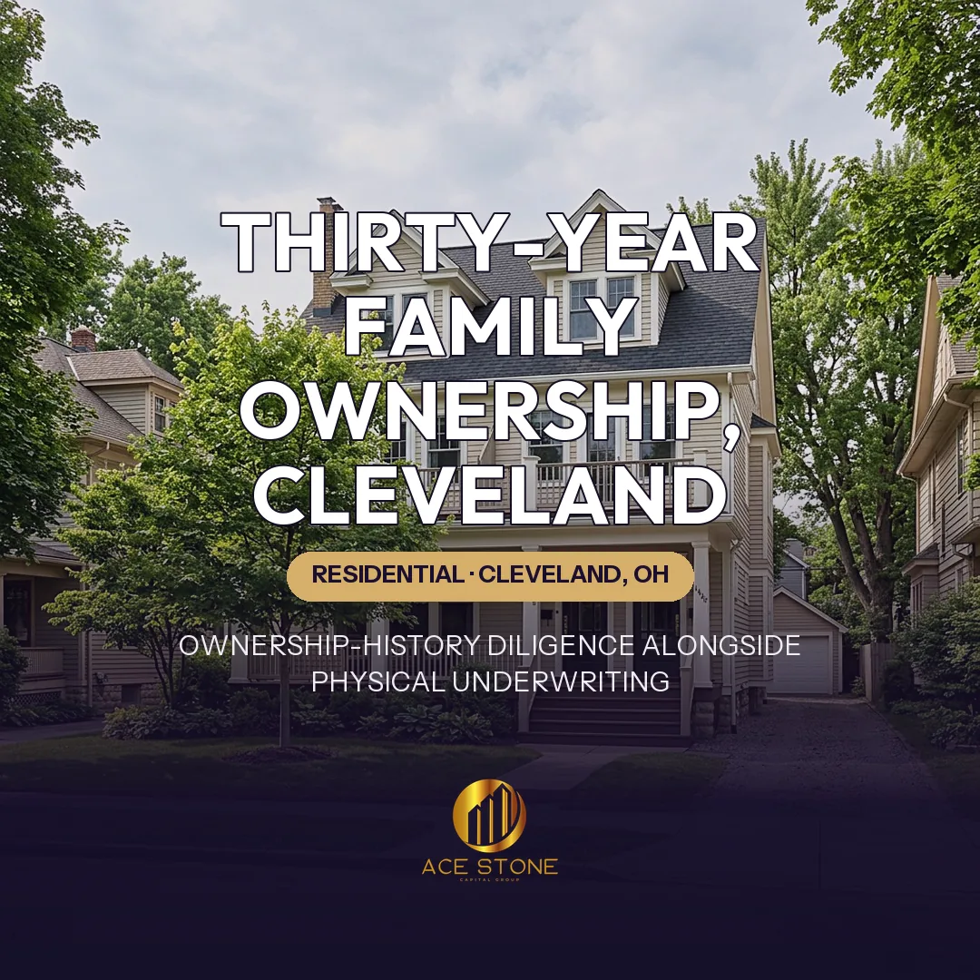 Classic two-family house on a mature residential street in Cleveland.