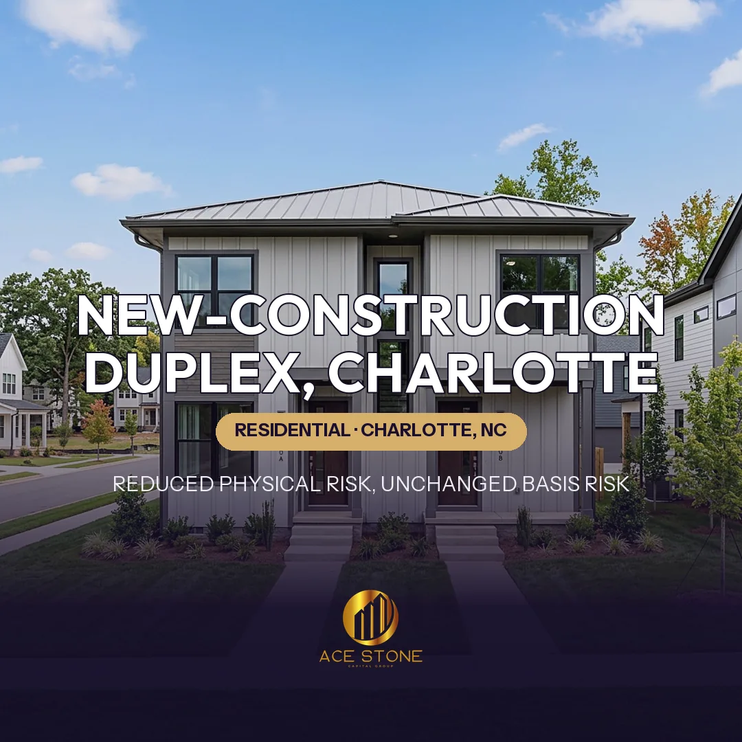 Newly completed modern duplex in a Charlotte growth corridor.