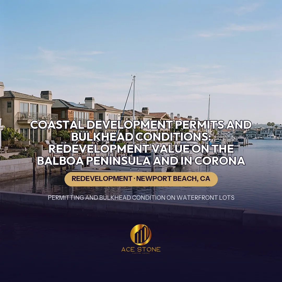 Waterfront residences with private docks along a Newport Beach channel.