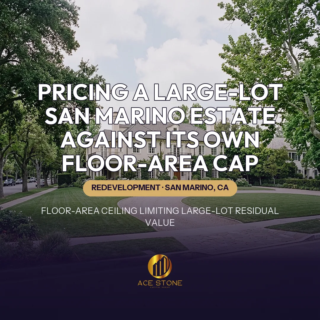 Traditional estate residence set back on a large manicured San Marino lot.