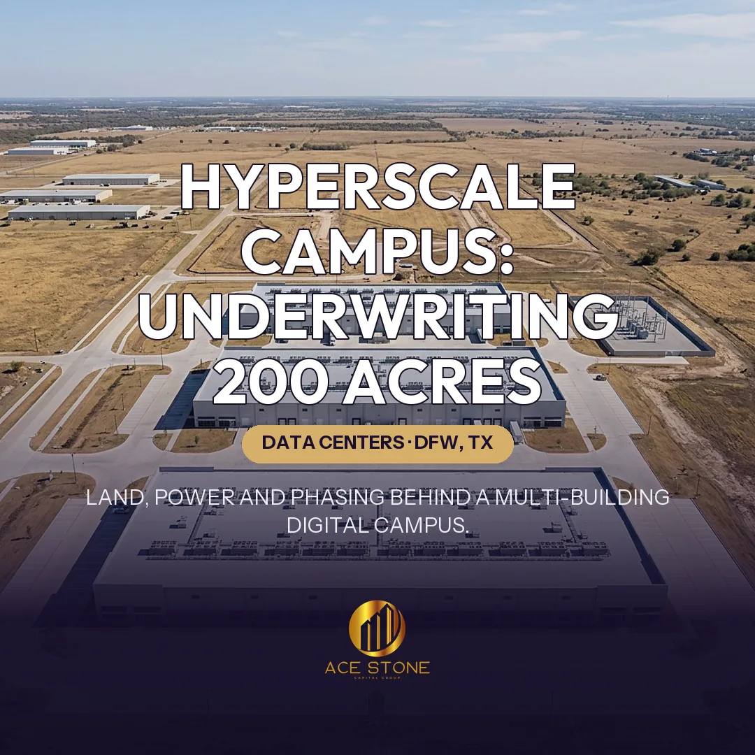 Dallas-Fort Worth hyperscale data center campus with expansion acreage.
