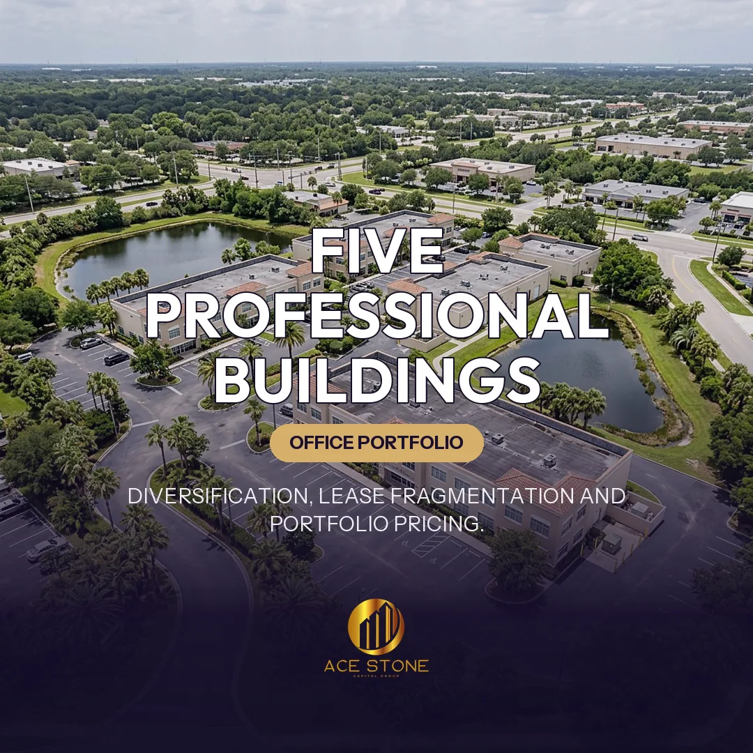 Tampa suburban office park with several small professional buildings.