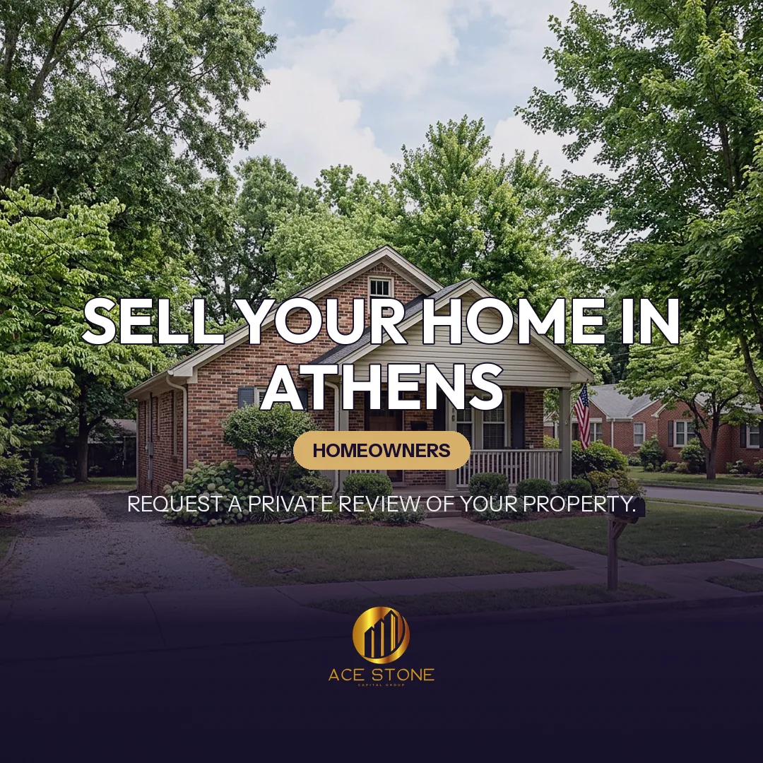 Residential streetscape representing single-family housing in Athens, Alabama.