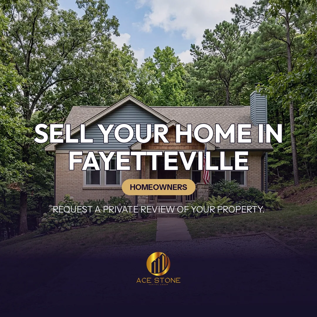 Residential streetscape representing single-family housing in Fayetteville, Arkansas.