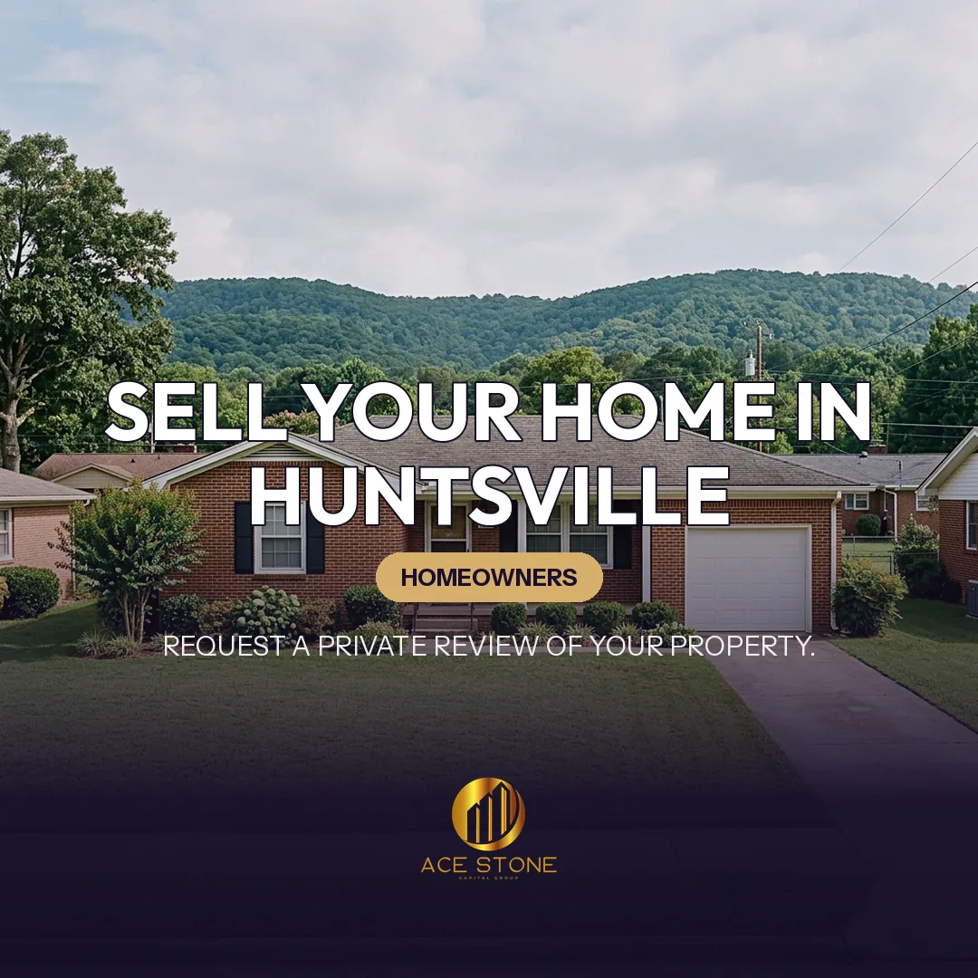 Residential streetscape representing single-family housing in Huntsville, Alabama.