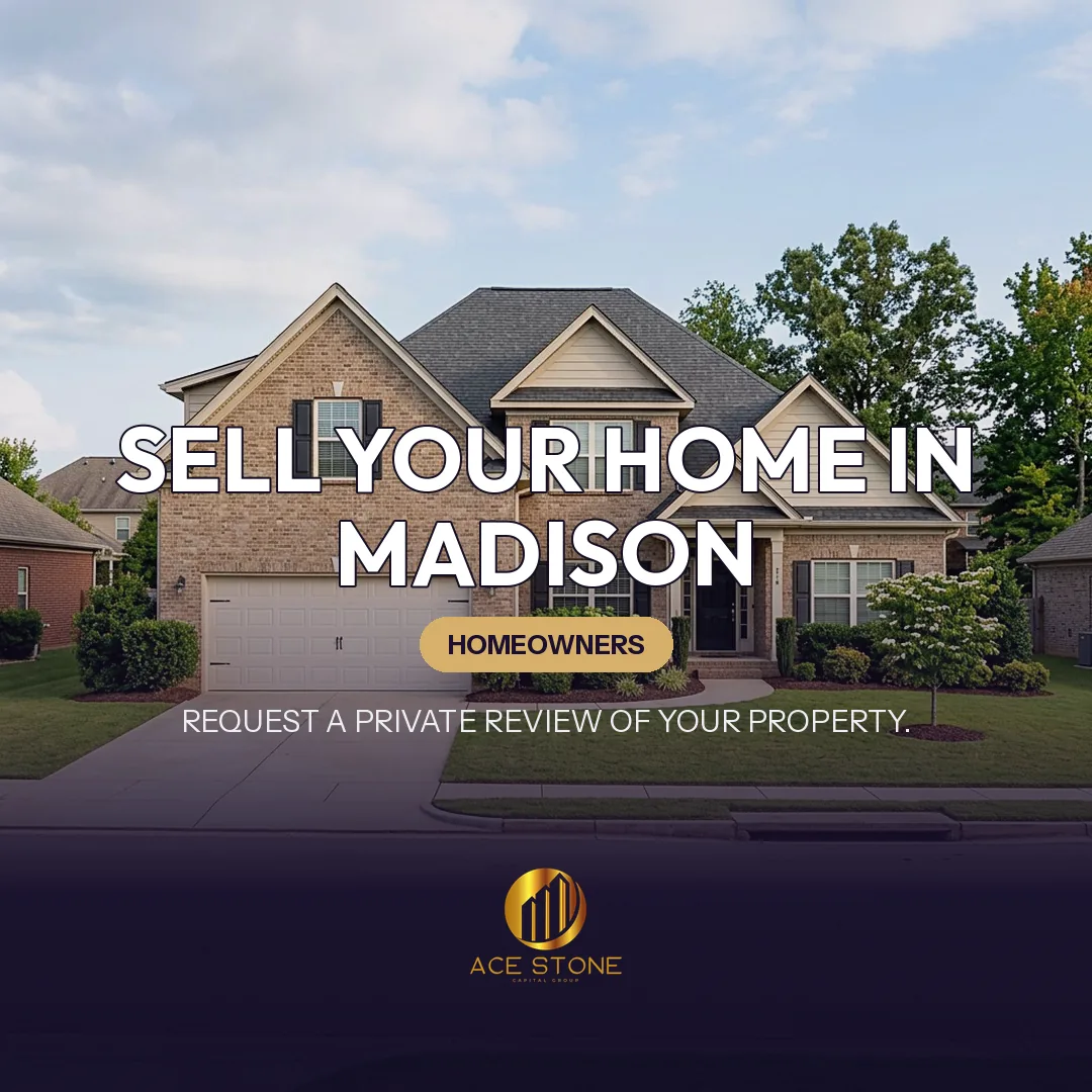 Residential streetscape representing single-family housing in Madison, Alabama.
