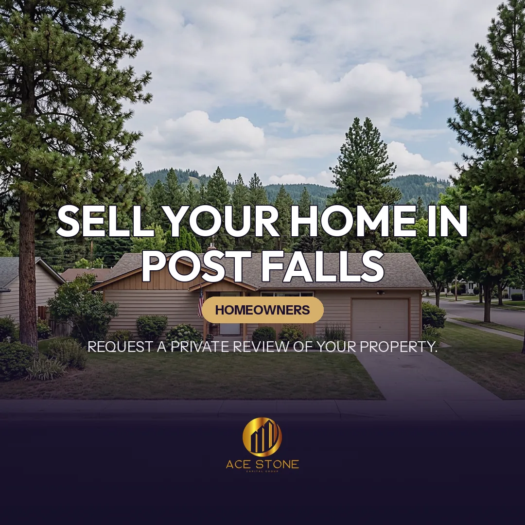 Residential streetscape representing single-family housing in Post Falls, Idaho.