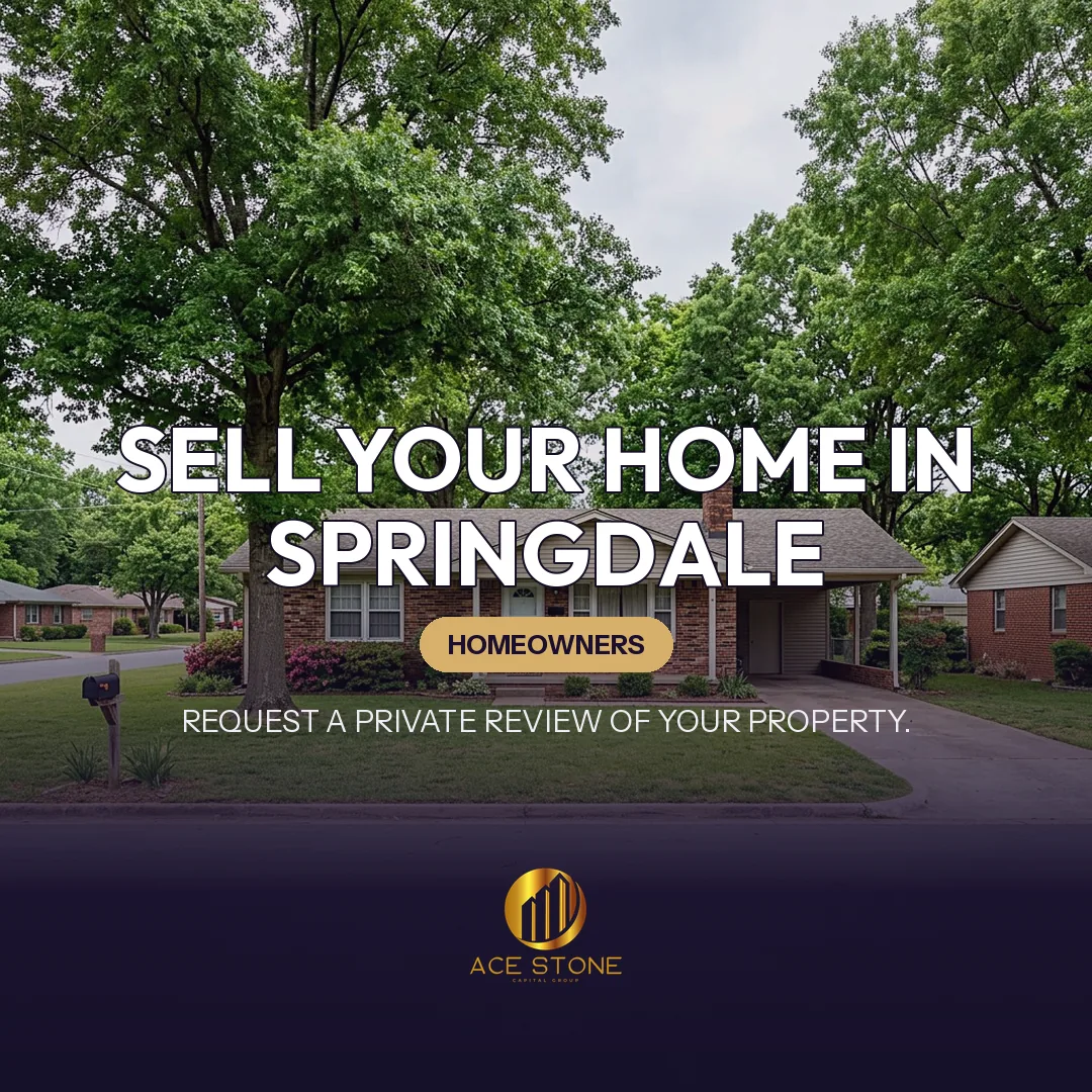 Residential streetscape representing single-family housing in Springdale, Arkansas.