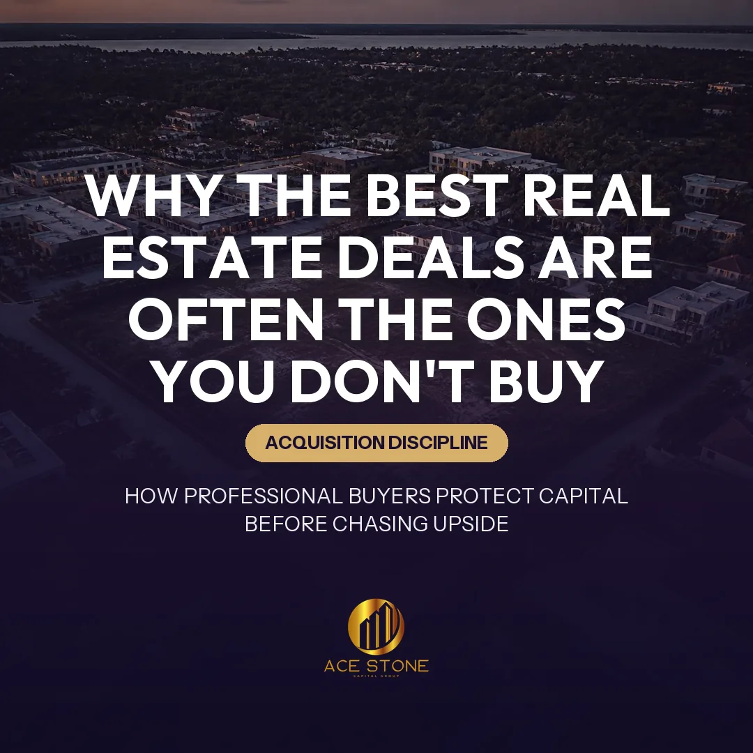 Aerial view of an undeveloped parcel surrounded by established high-value real estate at dusk
