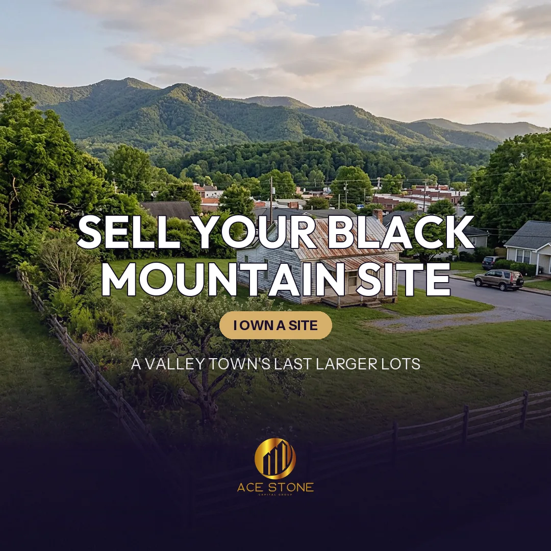 Improved redevelopment site on a Black Mountain, North Carolina lot in the Swannanoa Valley.