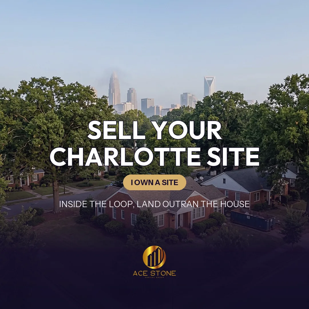 Improved redevelopment site on a Charlotte, North Carolina lot inside the 277 loop.