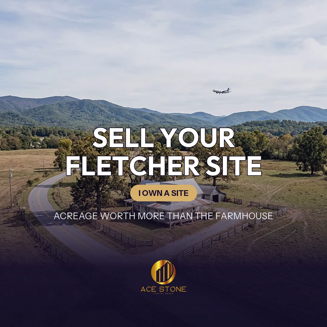 Improved redevelopment site on a Fletcher, North Carolina acreage parcel near the I-26 corridor.