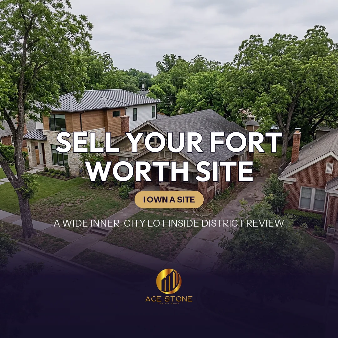 Improved redevelopment site with a mid-century home on a wide Fort Worth lot near the medical district.
