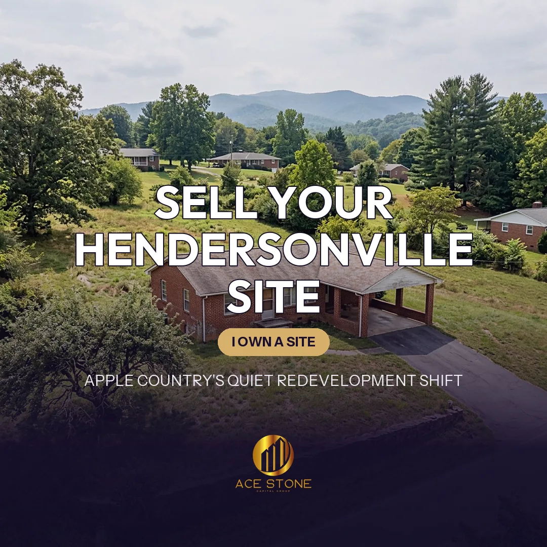 Improved redevelopment site on a Hendersonville, North Carolina lot near the historic downtown district.