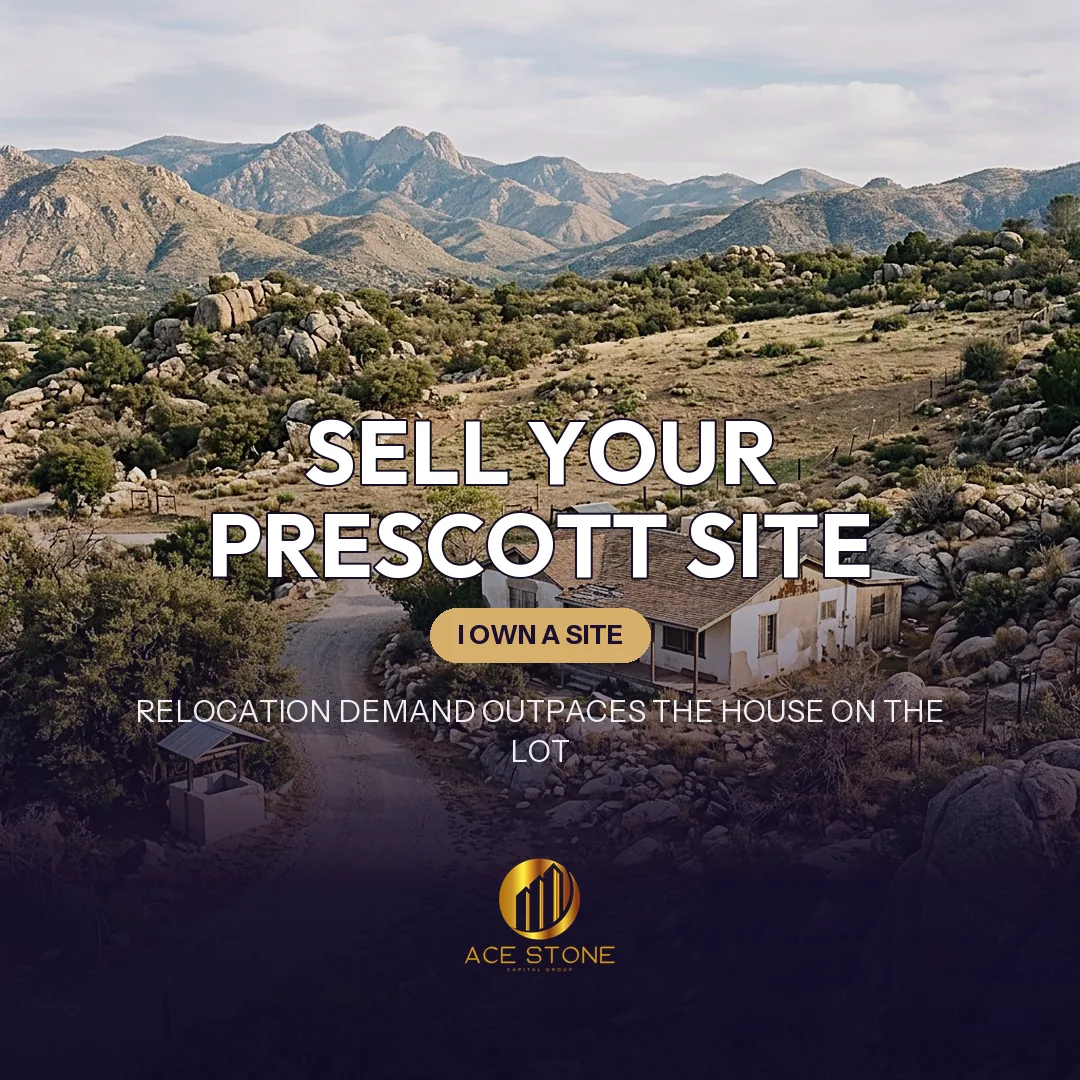 Dated ranch-style house on an oversized granite-studded lot in the Prescott area.