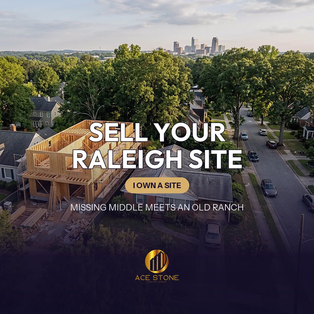 Improved redevelopment site on a deep inside-the-beltline Raleigh, North Carolina lot.