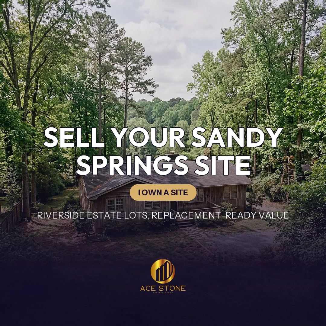 1970s ranch house on a wooded Sandy Springs lot near the Chattahoochee River positioned for redevelopment.