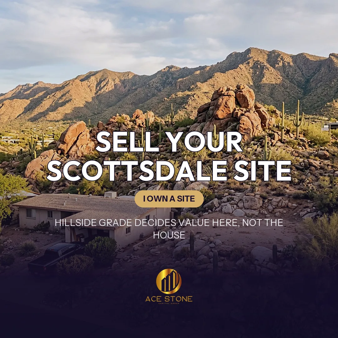 Older single-story Scottsdale home on a foothill lot beneath Camelback Mountain.