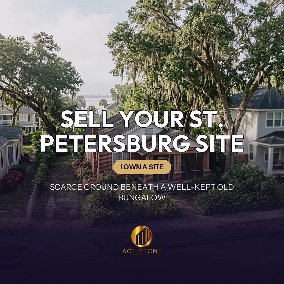 Improved redevelopment site on a shaded Old Northeast lot in St. Petersburg with an original bungalow.