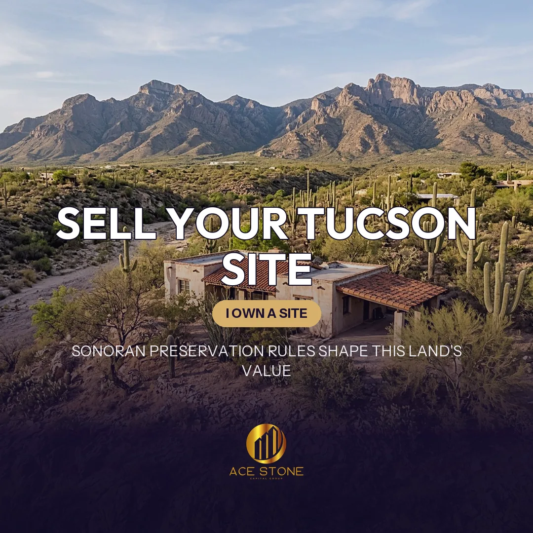 Dated estate house on a Catalina Foothills lot with native saguaro landscaping.
